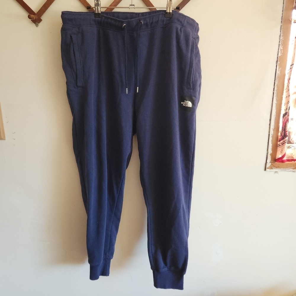 The North Face Navy Blue Jogger Cotton Sweat Pant Pockets Drawstring XL